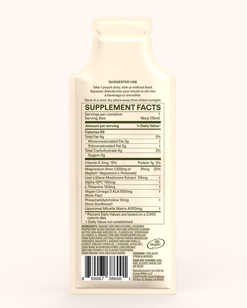 PDP Cognitive supplement - organic avocado oil powered liposomal formula - fuels radiant brain health.