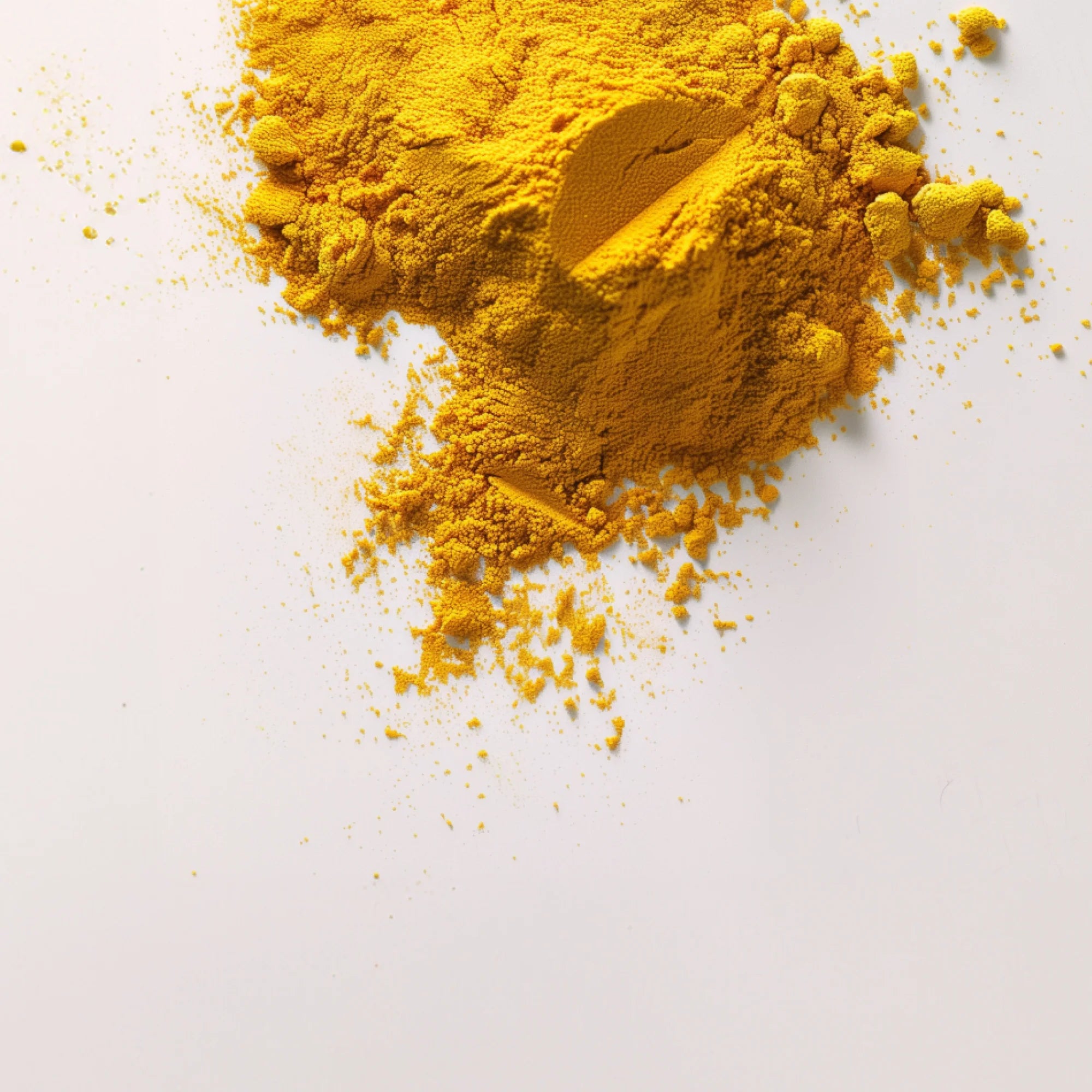 SuperHuman Q10 supplement powder - radiant golden hue with hidden lilies - energizes and nourishes cells.