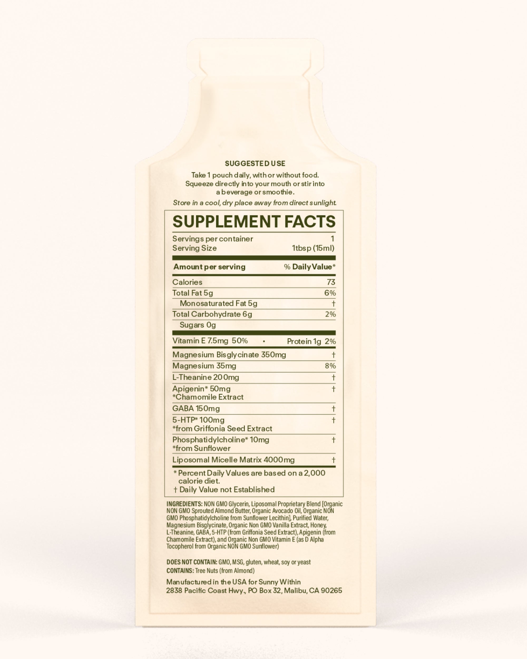 Sweet Dreams liposomal supplement bottle - nourishing personal care for radiant, restful sleep.