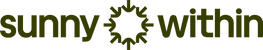 SunnyWithin logo - Dark green graphic design - Radiant wellness through liposomal supplements.