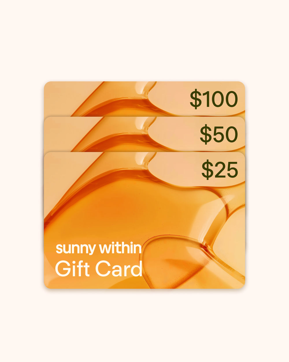 Sunny Within PDP gift card featuring vibrant orange design - energize your wellness journey.