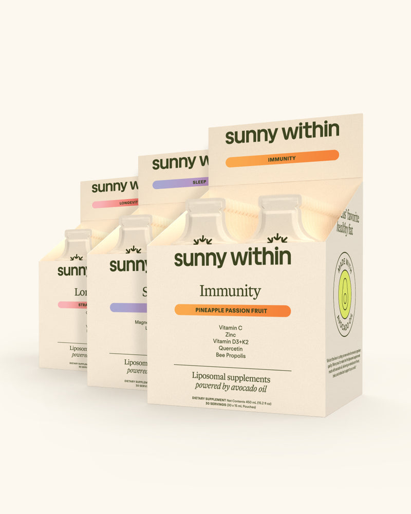 Sunny Within PDP Glow Strawberry supplement - Organic avocado oil powered nourishment for radiant skin.