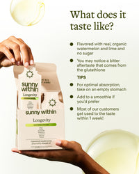 Sunny Within PDP Longevity supplement - Organic avocado oil powered liposomes - Fuels radiant, energized cells.