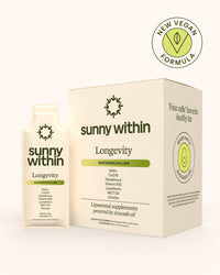 Sunny Within PDP Longevity 12 supplement - Organic avocado oil-infused liposomal supplement - Energizes and nourishes for….