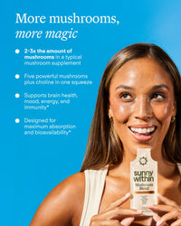 PDP Mushroom 3 - Radiant smile with Sunny Within's nourishing supplement - Energizing cellular health.