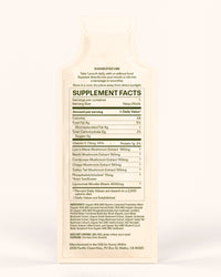Shroom Bloom supplement - Radiant golden liquid in a sleek bottle - Energizes and nourishes cells.