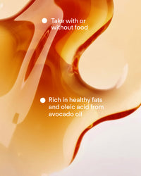 SuperHuman supplement - vibrant orange graphic design - fuels cellular energy and promotes radiant skin.