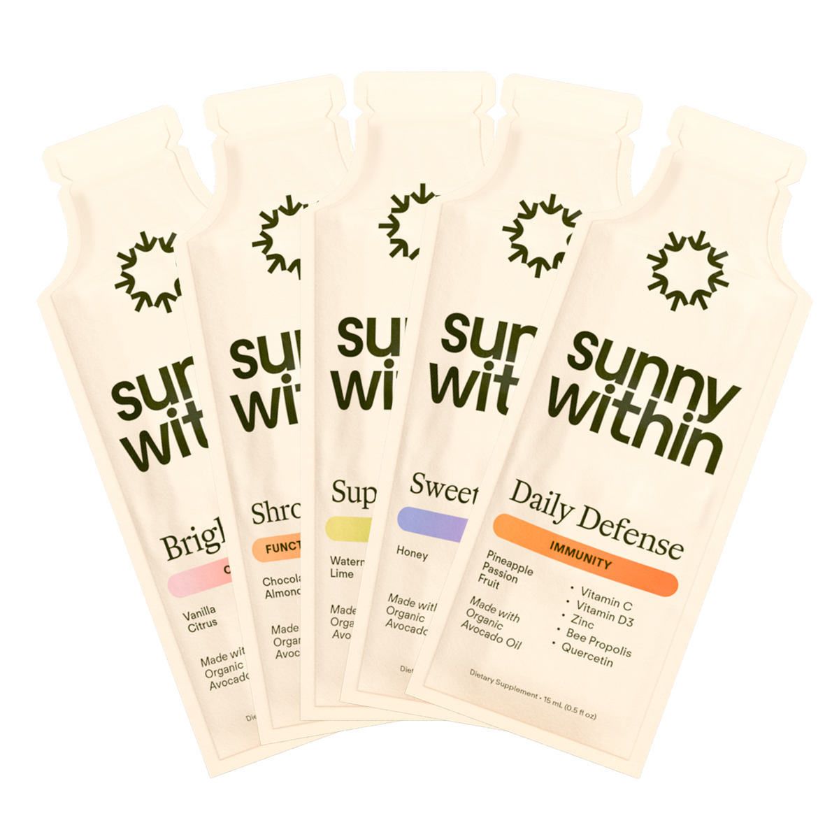 Sunny Within Variety Pack - Nourishing Liposomal Supplements for Radiant Skin and Energized Cells.