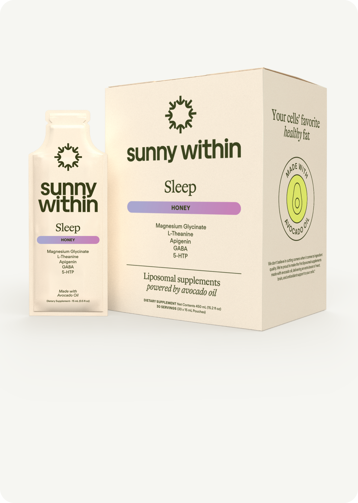 Sunny Within Sleep Supplement - Nourishing Liposomal Formula in Organic Avocado Oil Packaging - Promotes Calm and Restful….